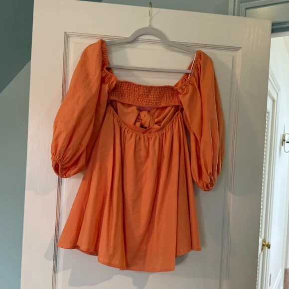 Charlie Holiday Mini Dress with Puff Sleeves - Picture 2 of 2